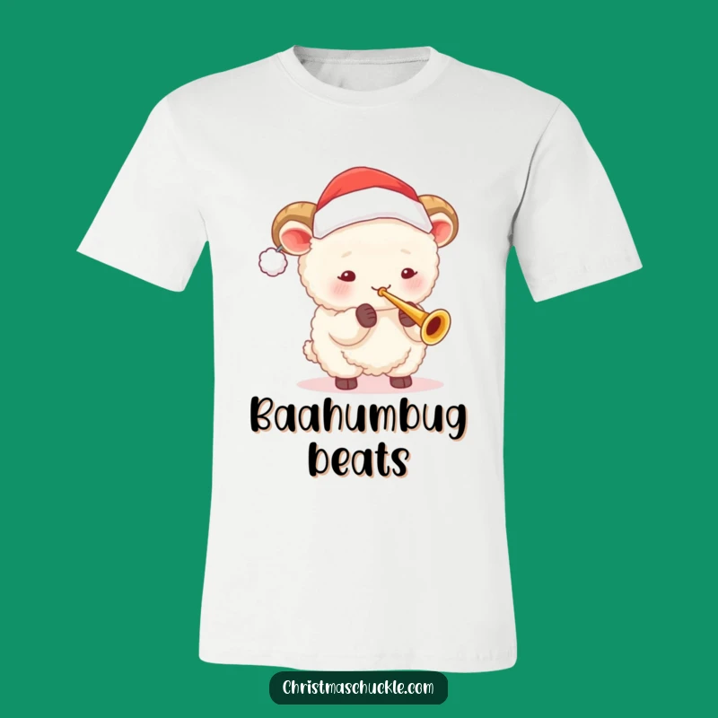 Funny Sheep Santa Trumpet T-Shirt: Wear Your Holiday Humor Loud and Proud