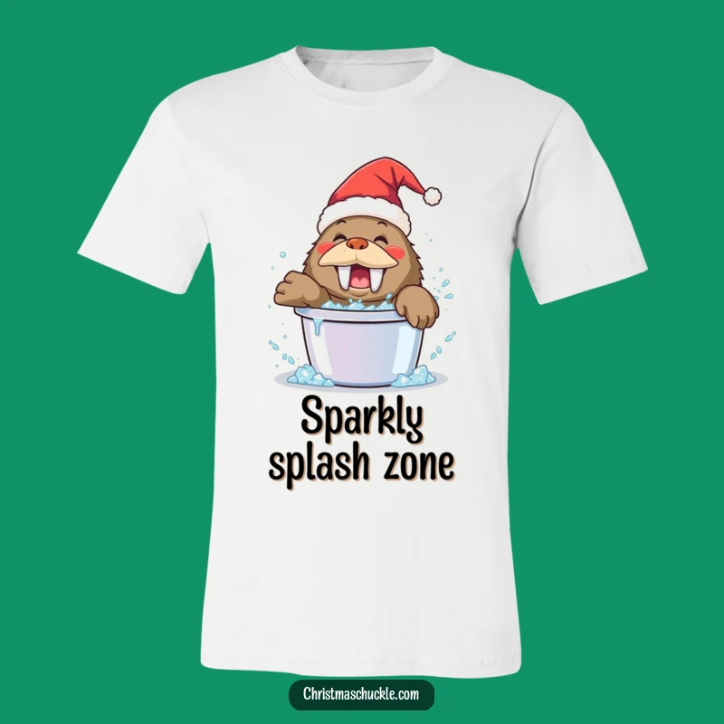 Funny Walrus Clown T-Shirt: Happy Glitter Splashing Holiday Tee!