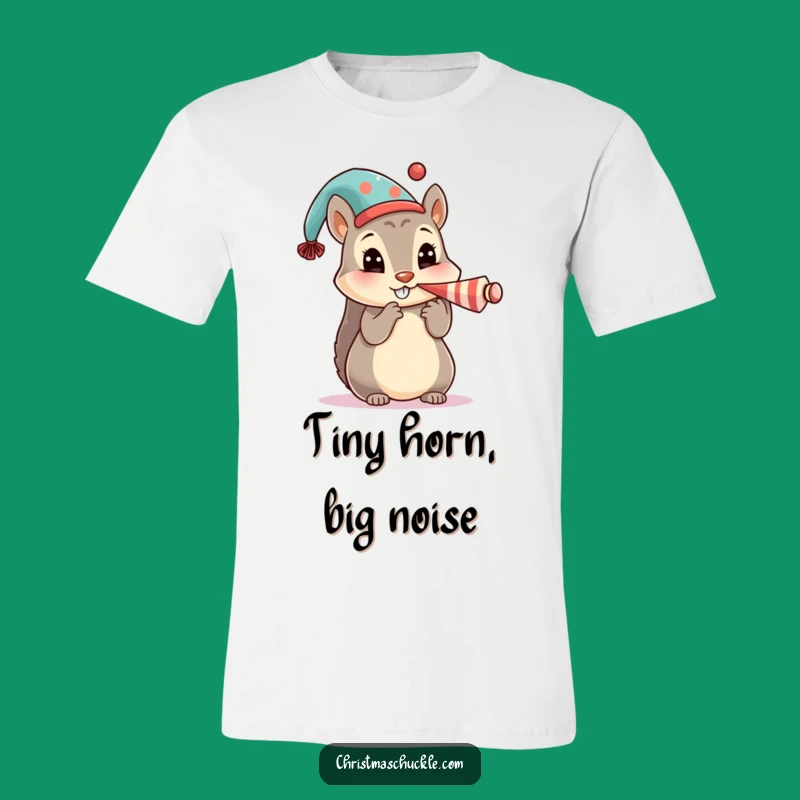 Funny Squirrel T-Shirt: Honking Clown Horn, Festive Hat Style