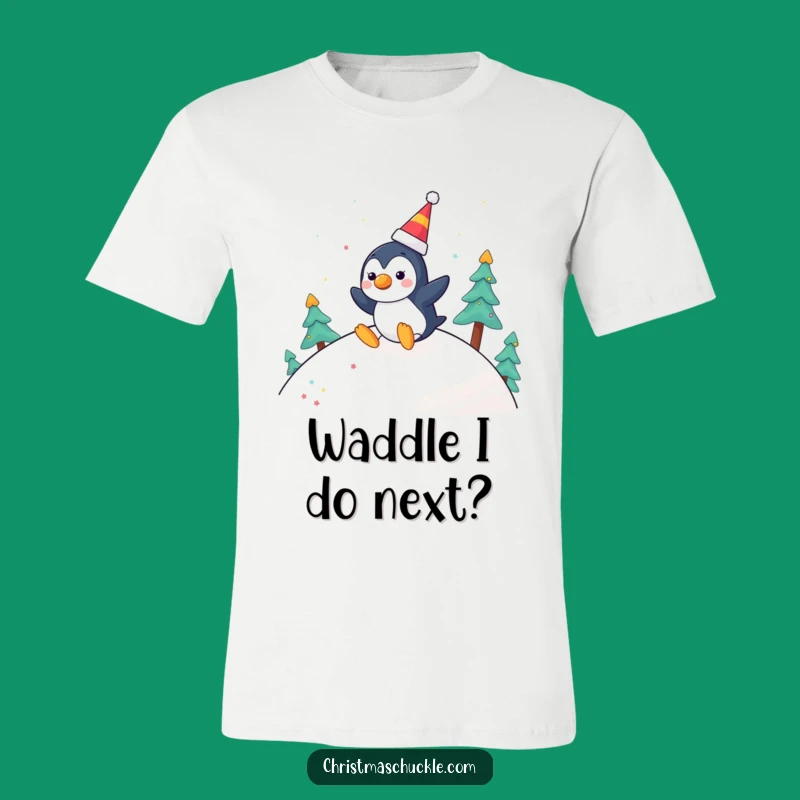 Funny Penguin Clown T-Shirt: Festive Slide - Joyful Winter Tee Gift