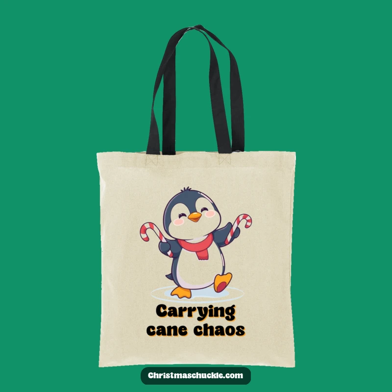 Funny Penguin Juggling Tote Bag: Carry Your Holiday Treasures