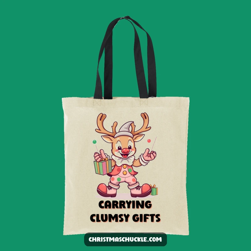 Funny Kawaii Reindeer Clown Tote Bag: Stylish & Hilarious Holiday Carry-All