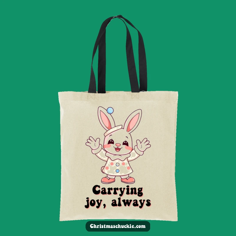 Funny Bunny Clown Tote Bag: Waving Pal, Stylish & Humorous Carry-All!