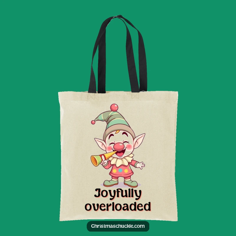 Funny Elf Clown Tote Bag: Giggling Horn Blower, Hilarious Gift for Party Goers