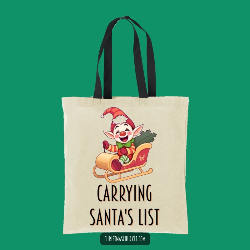 Funny Elf Clown Tote Bag, Joyful Sleigh Rides, Ideal Gift
