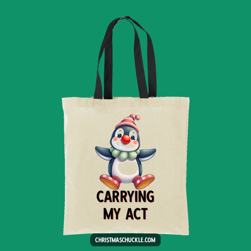 Funny Penguin Clown Tote Bag, Festive & Practical, Ideal Funny Gift