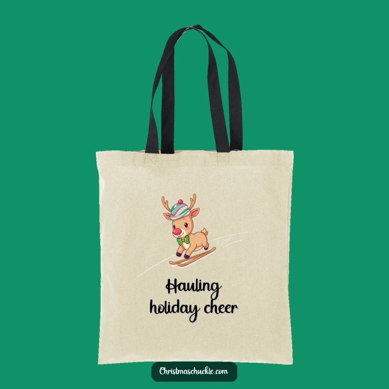Funny Reindeer Clown Tote Bag: Hilarious Snowy Hill Haul for Whimsical Shopping